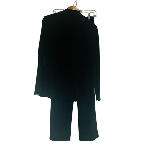 R & M Richards By Karen Kwong Button Up Two Piece Shirt Pants Set Size 8 Navy - Picture 2 of 10